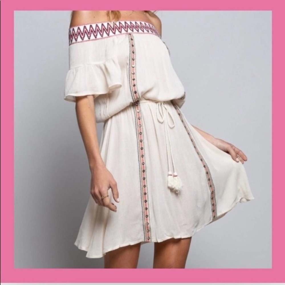 POL Tribal off Shoulder Dress